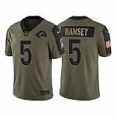 Nike Los Angeles Rams 5 Jalen Ramsey 2021 Olive Salute To Service Limited Jersey Dyin,baseball caps,new era cap wholesale,wholesale hats